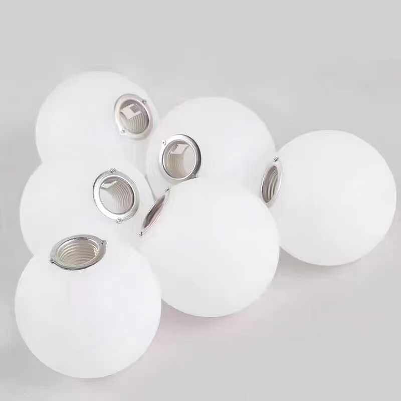 替换开口圆球吊灯台灯塑料灯罩Diy手动更换透明奶白魔豆外壳灯罩