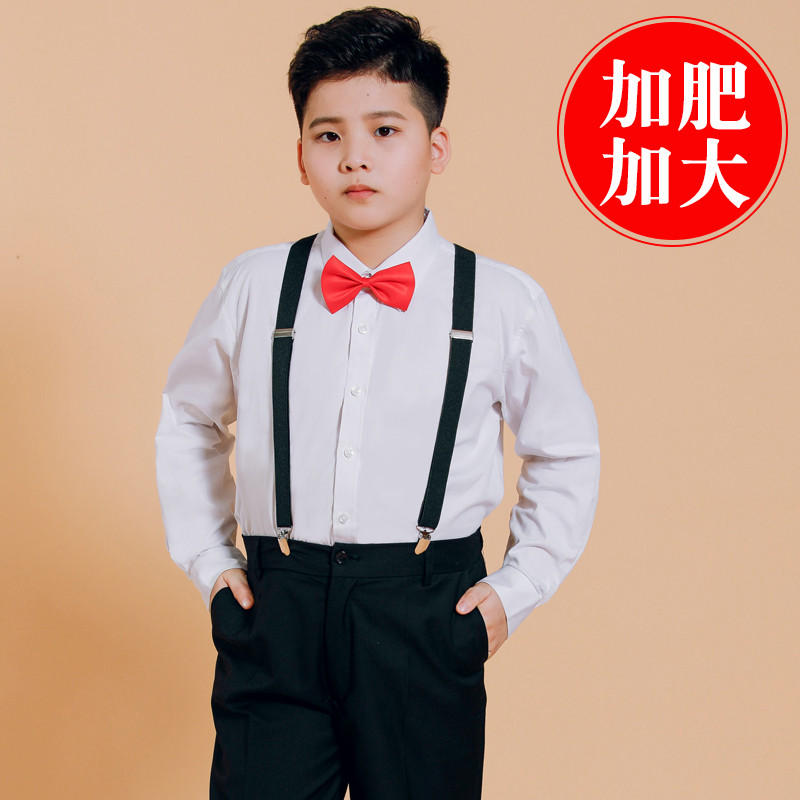 胖童儿童加肥加大码套装花童男童大童钢琴主持舞台服装