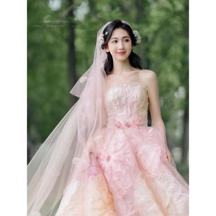 【花蕊】2023夏季新款法式旅拍主艺考拍照演出大拖尾超仙公主