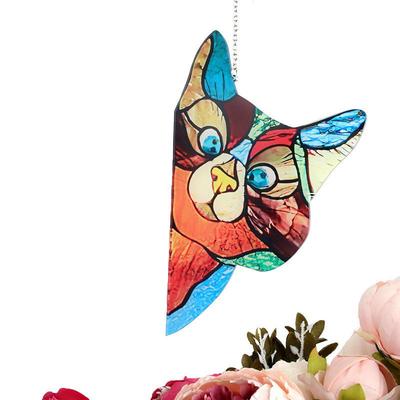 QC Stained Glass Cat Window Hanger亚克力彩绘猫狗宠物窗户投影