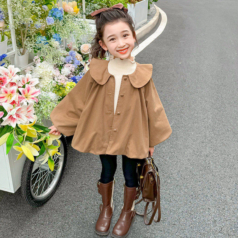 春秋季2024新款女宝宝儿童秋装抽皱韩版风衣洋气,童装/婴儿装/亲子装,风衣,淘宝优惠券,粉丝福利购,淘宝优惠卷