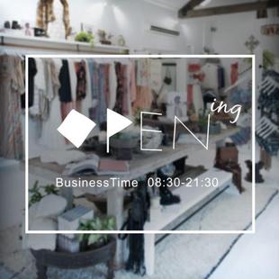 定制墙贴营业时间网红店铺装饰服装橱窗店名玻璃贴咖啡奶茶店贴纸