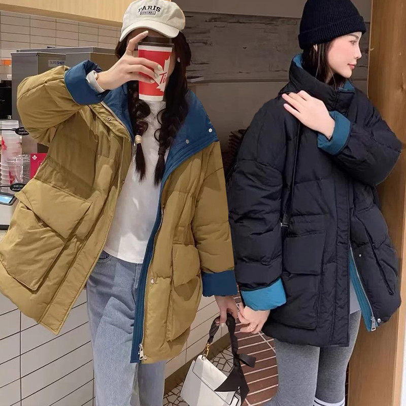 胖mm冬装大码女棉衣炸街200斤设计感中长款甜辣藏肉撞色韩版棉服,女装/女士精品,大码棉服,淘宝优惠券,粉丝福利购,淘宝优惠卷