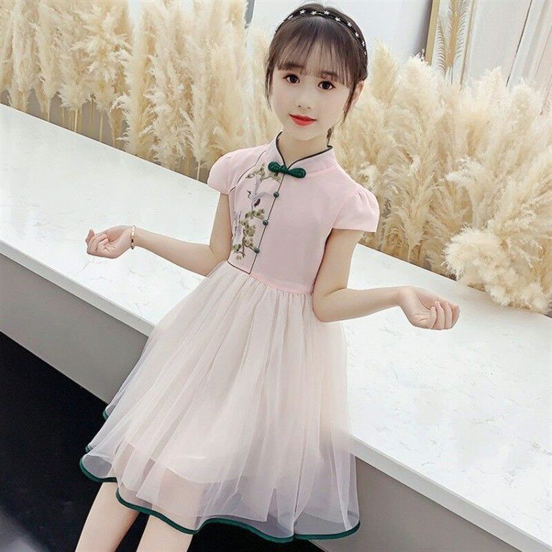 夏装2025新款儿童中国风古装裙小女孩纱裙