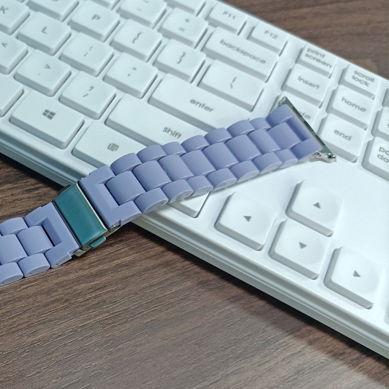 适用苹果iwatch78se2表带applewatch7三珠树脂亚克力新款创意表带