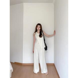 高级感气质马甲阔腿裤两件套装女夏季通勤时尚洋气小个子