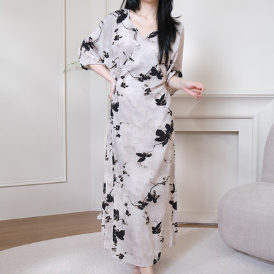 年轻人棉绸裙子温柔大方奢高级适合出游拍照的女夏季可外穿家居服