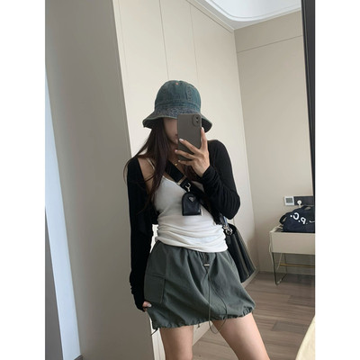 留下 1992 街头松弛感不挑人工装带内衬抽绳松紧腰显瘦