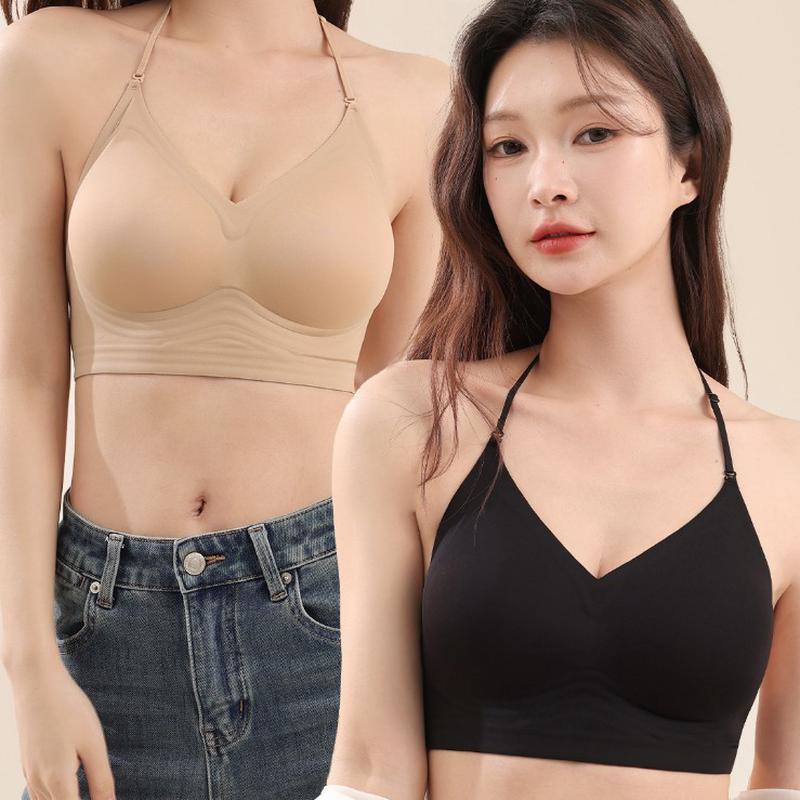多种穿法无痕粉底液隐形内衣女白衣不透细肩带美背吊带文胸抹胸罩