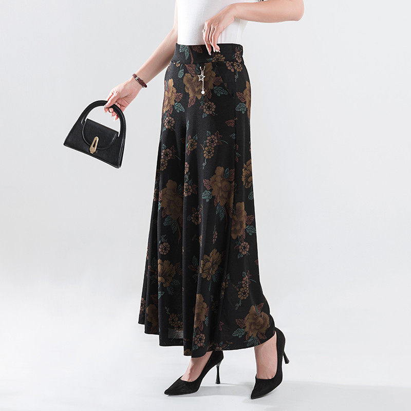 2024夏季新款裙裤花色高妈妈装腰显瘦大摆阔腿裤垂坠感百搭九分裤,女装/女士精品,休闲裤,淘宝优惠券,粉丝福利购,淘宝优惠卷