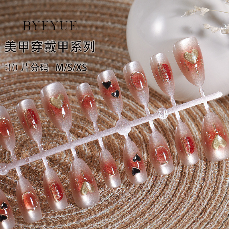 【新品】穿戴甲甲片成品甲条美甲贴片美甲店美甲短杏仁椭圆甲甲片