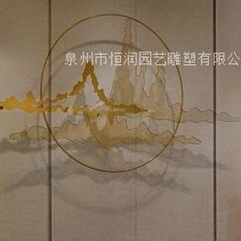 新中式客厅立体壁饰装饰品山墙壁挂件背面墙样板房餐厅金属挂饰网