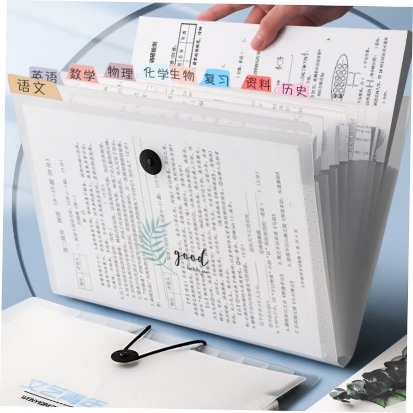 A4 Organ Bag Folder File Storage Box风琴文件夹大容量试卷收纳