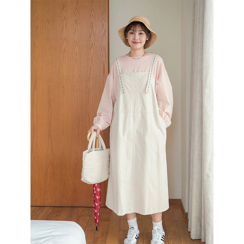 西兰花花  特色刺绣春款背带裙女纯色裙甜美小清新,女装/女士精品,连衣裙,淘宝优惠券,粉丝福利购,淘宝优惠卷