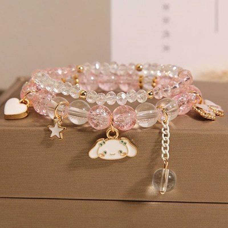 新品小女孩手串手饰手镯儿童手链串珠水晶女可爱学生闺蜜女童时尚