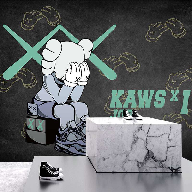 手绘涂鸦芝麻潮牌贴纸卡通动漫kaws图案潮鞋贴画桌游网吧服装墙贴