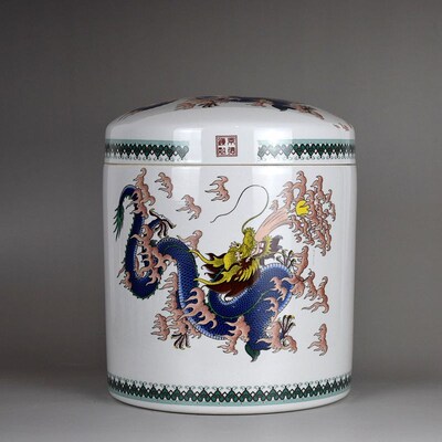 陶瓷骨灰罐骨灰盒骨灰坛带盖大号捡骨坛殡葬业遗骨拣骨罐迁坟用品