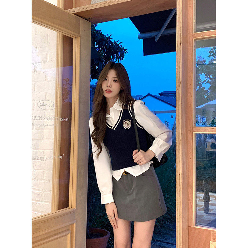 Adan条纹藏青马甲春夏学院风显瘦麻花无袖内搭短款女,女装/女士精品,马夹,淘宝优惠券,粉丝福利购,淘宝优惠卷