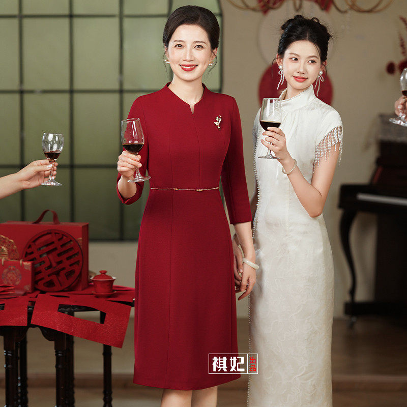 国庆婚宴装2025新款高级感气质中年妈妈结婚晚装,女装/女士精品,礼服/晚装,淘宝优惠券,粉丝福利购,淘宝优惠卷