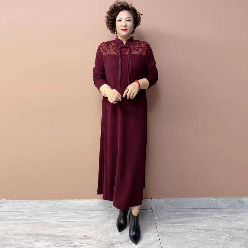 改良妈妈秋冬长袖大码裙提花遮肉显瘦打底,女装/女士精品,连衣裙,淘宝优惠券,粉丝福利购,淘宝优惠卷