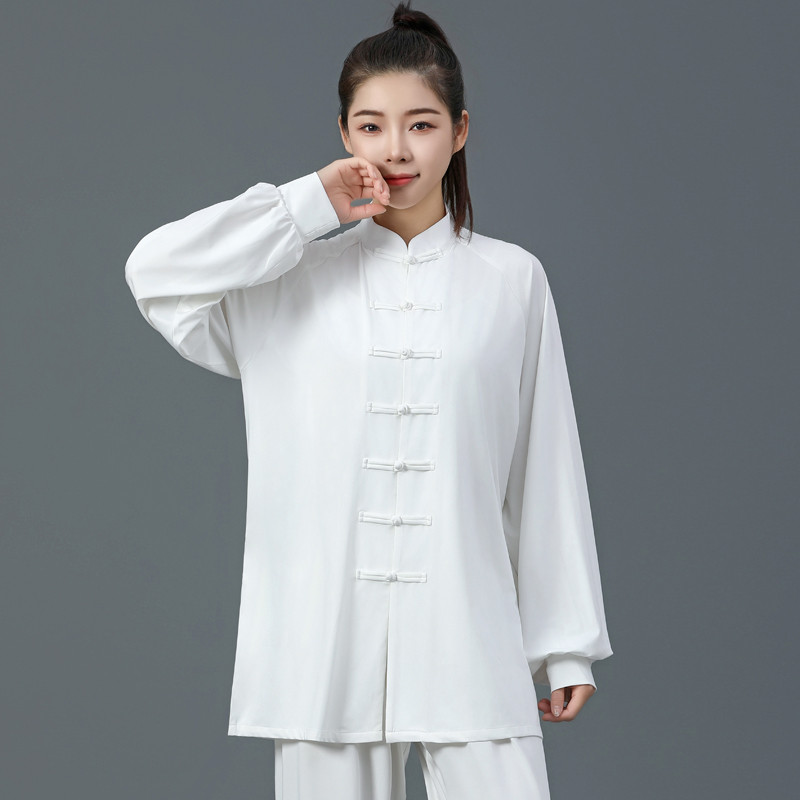 太极服新款牛奶丝表演比赛春夏休闲气功男女练功站桩八段锦中老年