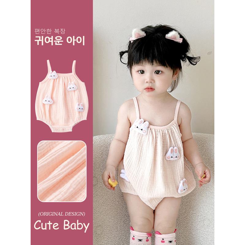 夏季宝宝纯棉衣服可爱公仔新生儿包屁衣婴儿连体爬服哈衣5281