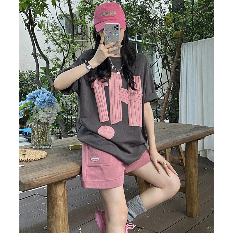 新款运动套装女夏季学生韩版宽松休闲两件套时尚洋气时髦