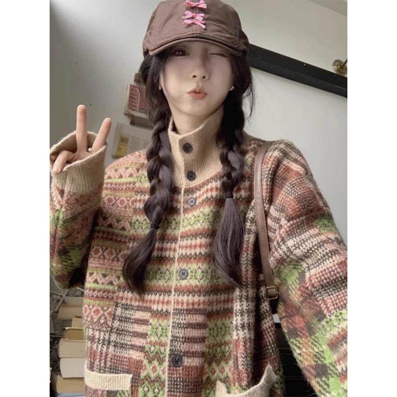 毛衣女秋冬慵懒风宽松百搭撞色拼接高领衫中长款过膝,女装/女士精品,毛针织衫,淘宝优惠券,粉丝福利购,淘宝优惠卷