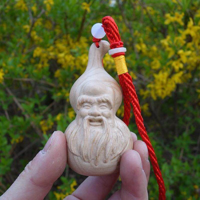 桃木小葫芦寿星手把件男士随身把玩文玩实心老料送爷爷的实用礼物