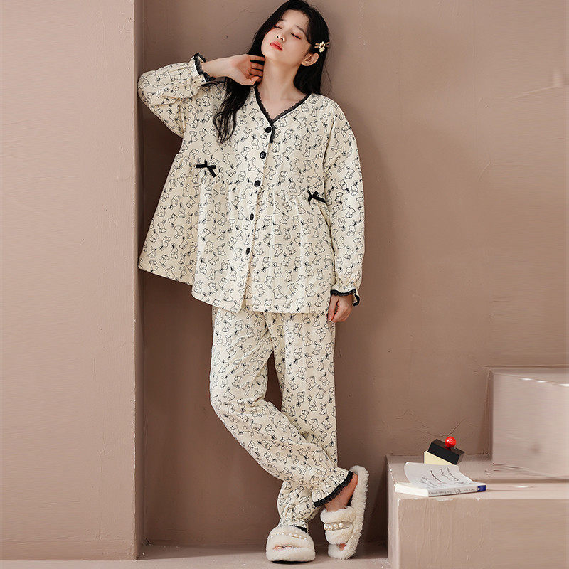 空气棉公主产前乱花睡衣女秋冬产后月子服哺乳喂奶衣居服套装厚,孕妇装/孕产妇用品/营养,家居服套装,淘宝优惠券,粉丝福利购,淘宝优惠卷