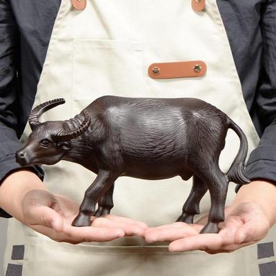 黑檀实木雕刻水牛摆件木头根雕十二生肖春耕牛家居客厅装饰工艺品