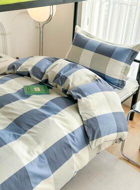 整套.六件套单人09床罩学生宿舍全包三件套一床笠全棉m床套纯棉