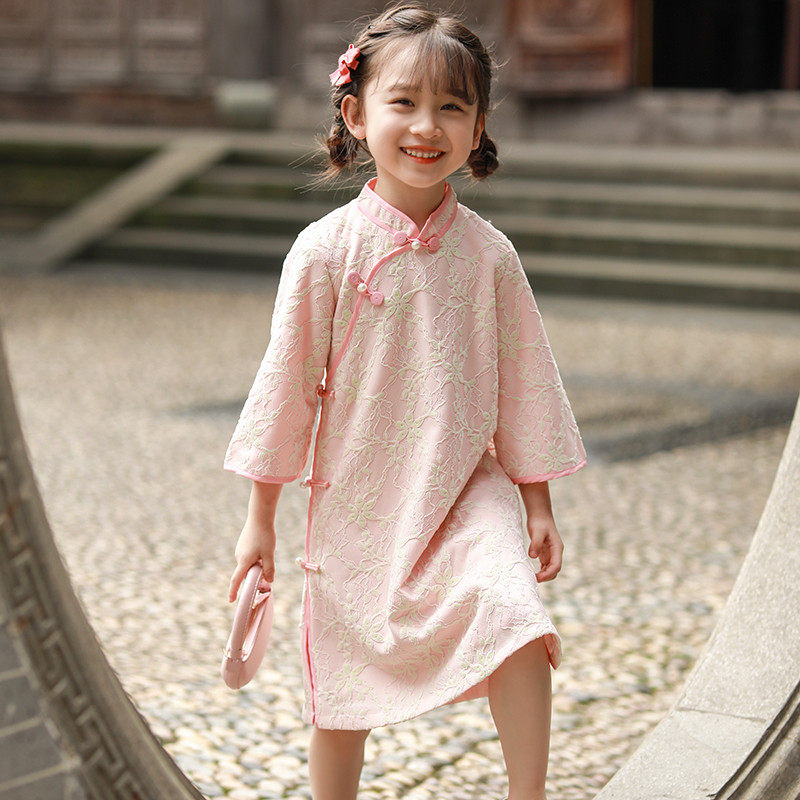 儿童2025春季新款裙女宝宝改良中长款,童装/婴儿装/亲子装,旗袍,淘宝优惠券,粉丝福利购,淘宝优惠卷