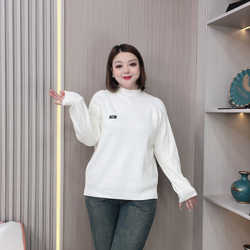 半高领毛衣女长袖秋冬季新款大码胖mm宽松显瘦百搭打底衫,女装/女士精品,大码内搭,淘宝优惠券,粉丝福利购,淘宝优惠卷