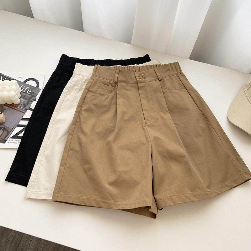 柠波家。夏季薄款工装女半松紧宽松百搭直筒阔腿五分中裤,女装/女士精品,休闲裤,淘宝优惠券,粉丝福利购,淘宝优惠卷