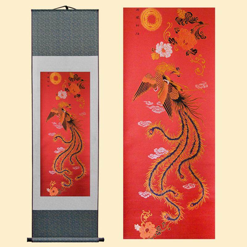 古蜀锦四川特色文化丹凤朝阳手工纪念礼物蜀绣卷轴挂画商务送礼,特色手工艺,刺绣,淘宝优惠券,粉丝福利购,淘宝优惠卷