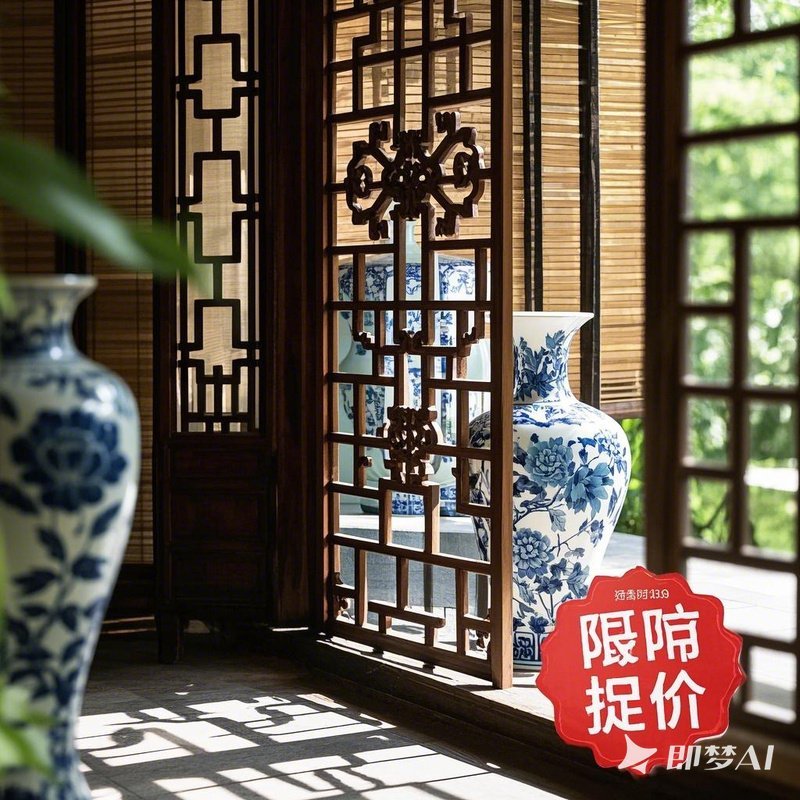 轻奢极简实木线条组合花格 可拆卸屏风隔断 酒店别墅软装装饰