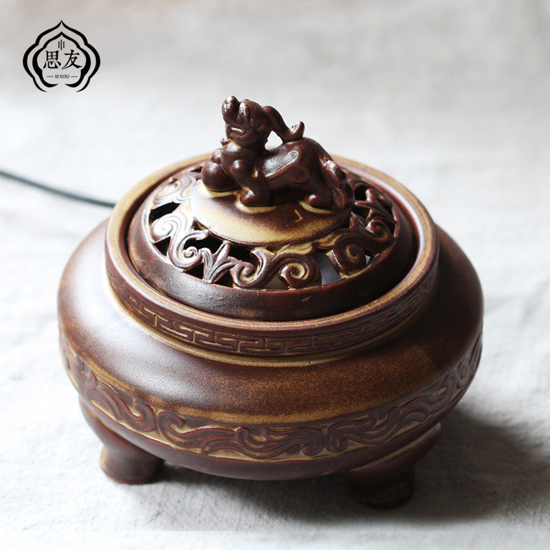 电熏供奉镂空插电陶瓷沉香粉炉家用木屑檀室内供薰炉摆件,家居饰品,香薰炉,淘宝优惠券,粉丝福利购,淘宝优惠卷