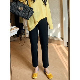 孕妇阔腿夏春秋季薄款低腰直筒烟管裤外穿九分打底裤秋装