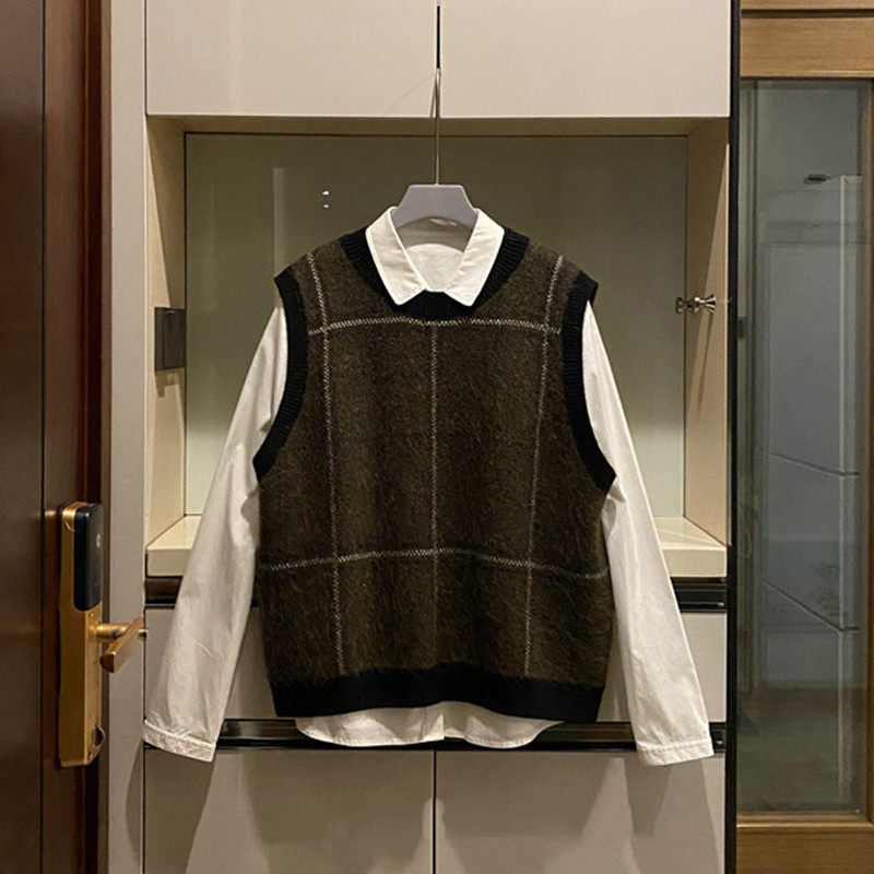 线性艺术~英伦风大格纹撞色山马甲女纯毛衣坎肩,女装/女士精品,羊绒衫,淘宝优惠券,粉丝福利购,淘宝优惠卷