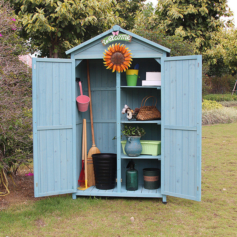 户外花园收纳柜室外庭院阳台储物柜防水木制小屋铁锹农具柜工具房,收纳整理,收纳柜,淘宝优惠券,粉丝福利购,淘宝优惠卷