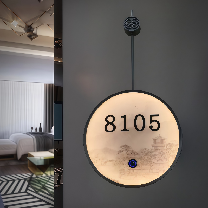 定制高档酒店门牌号KTV足浴高档发光门牌电子门牌智能门显号码牌