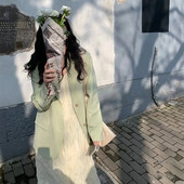韩版 高级感学院风绿色女2023早春秋装 新款 小个子休闲