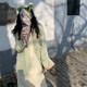 韩版 高级感学院风绿色女2023早春秋装 新款 小个子休闲