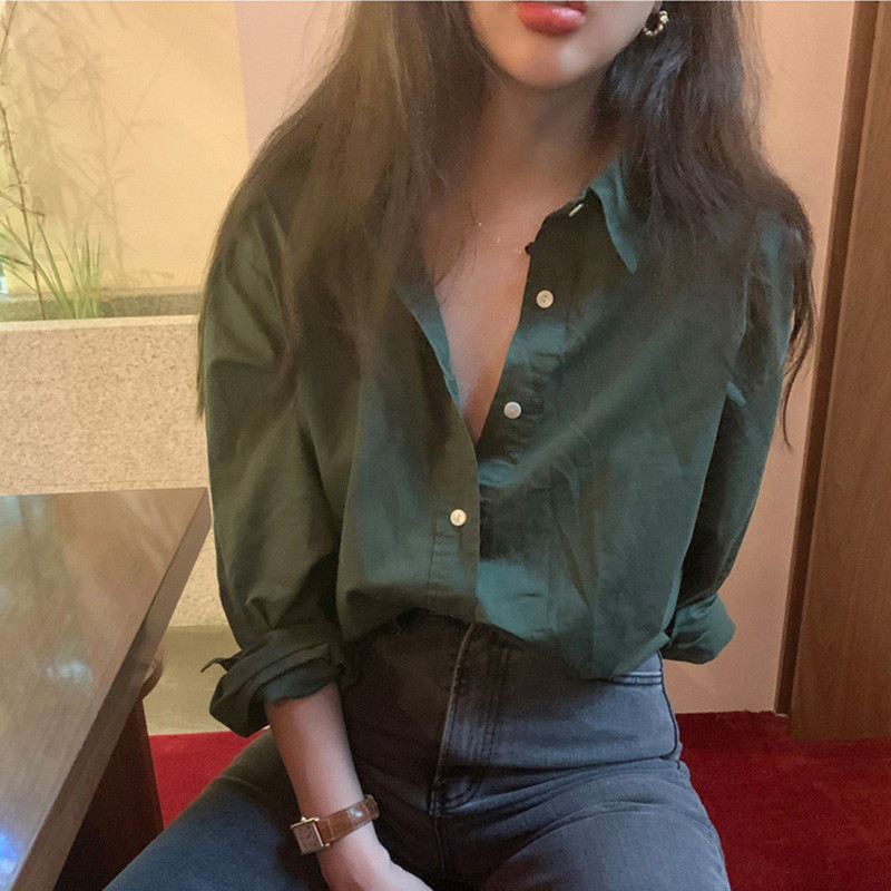 2025春季衬衫女设计感小众新款韩版长袖百搭宽松休闲港味衬衣