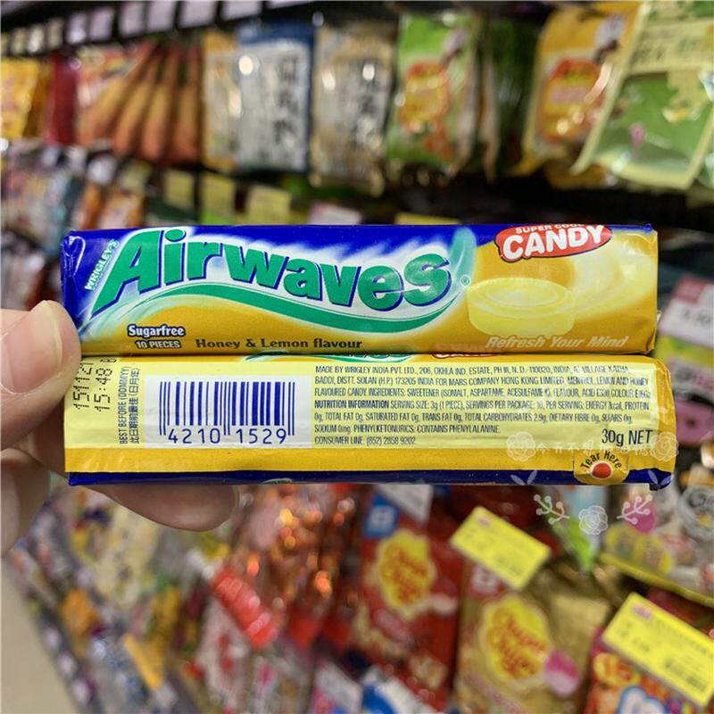 港版Airwaves爽浪无糖超凉柠蜜/超凉薄荷糖润喉糖10粒30g