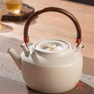 粗陶壶围炉煮茶壶家用电陶壶户外明火炭烧水壶提梁壶泡茶壶茶具器