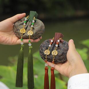 国风绸缎驱蚊香囊空袋随身汉服腰佩荷包七夕中秋织锦桂花香包车挂