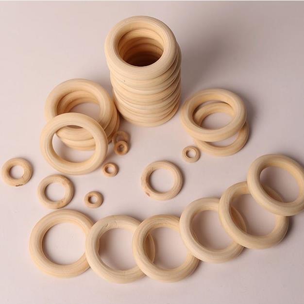 木环圈木制木圈圆环木头圆圈环手工DIY竹木圈捕梦网木圆环木扣