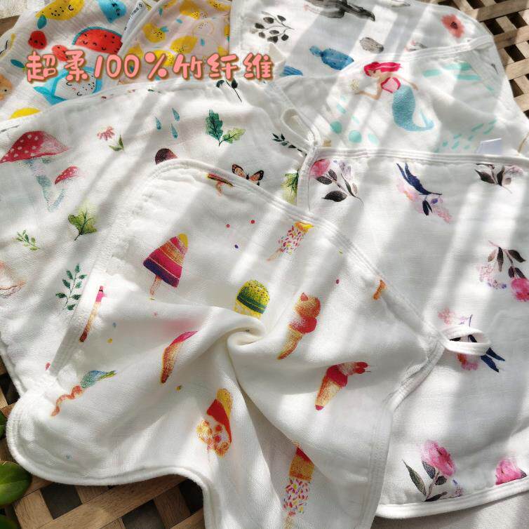 超柔软竹纤维婴儿口水巾新生儿6层棉纱喂奶巾手帕擦手巾